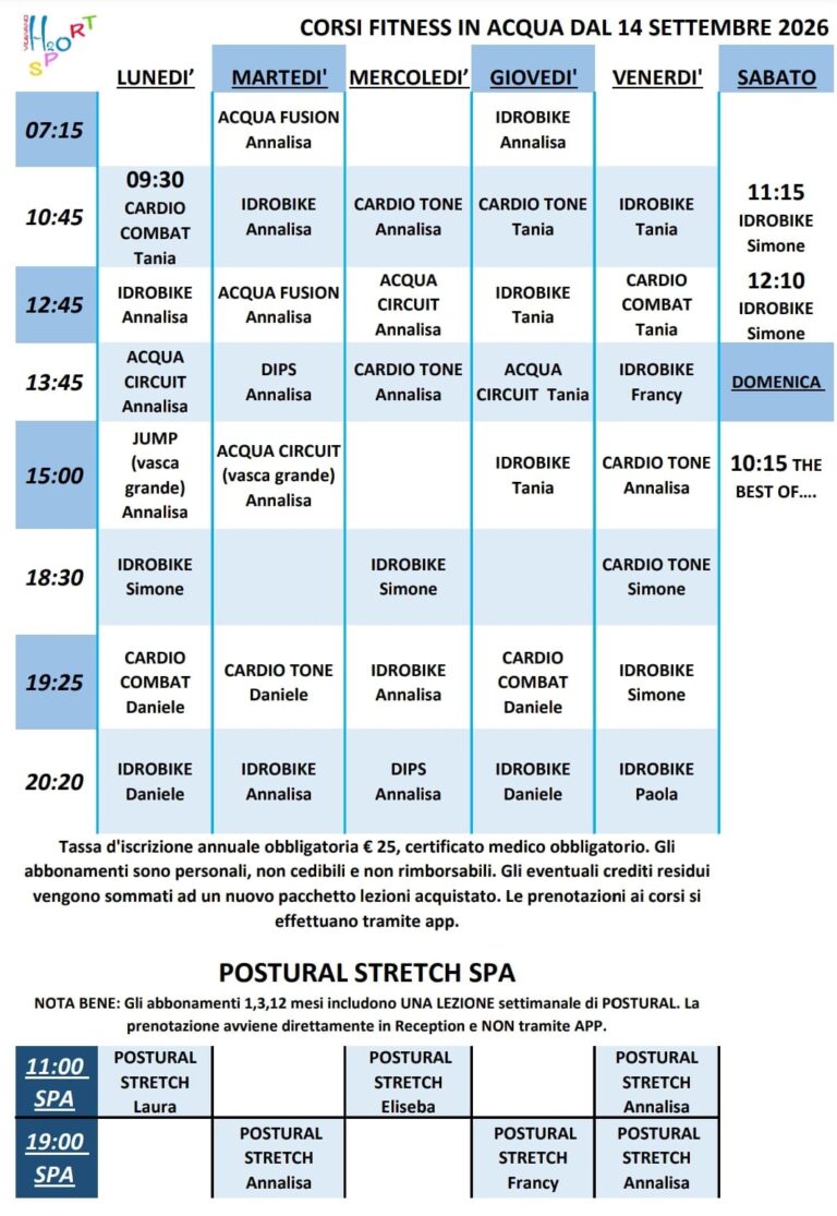Corsi di AcquaFitness a Vigevano