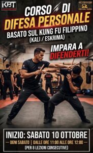 Corso di difesa personale Kali Eskrima a Cassolnovo - inizio sabato 10 ottobre
