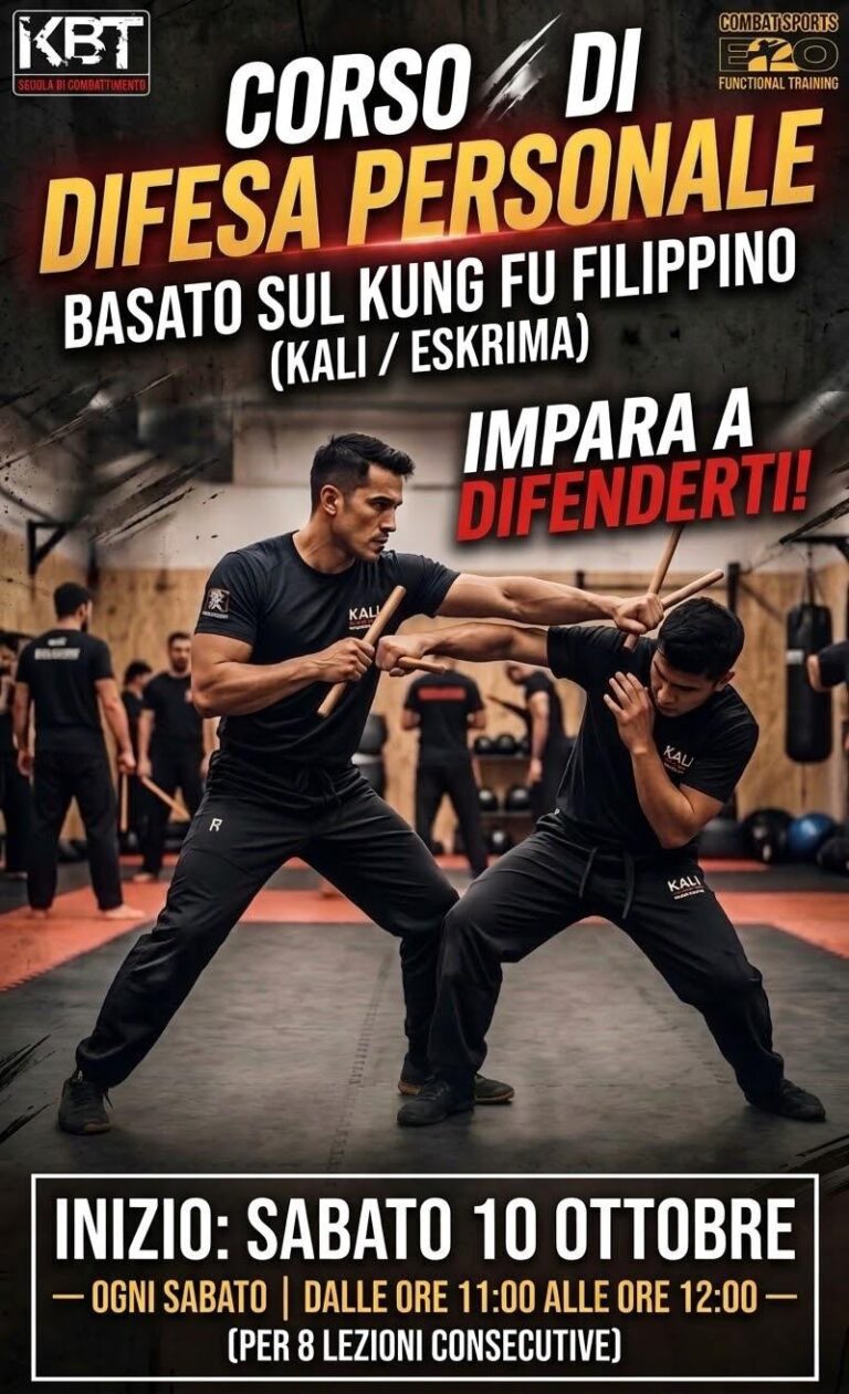 Corso di difesa personale Kali Eskrima a Cassolnovo - inizio sabato 10 ottobre
