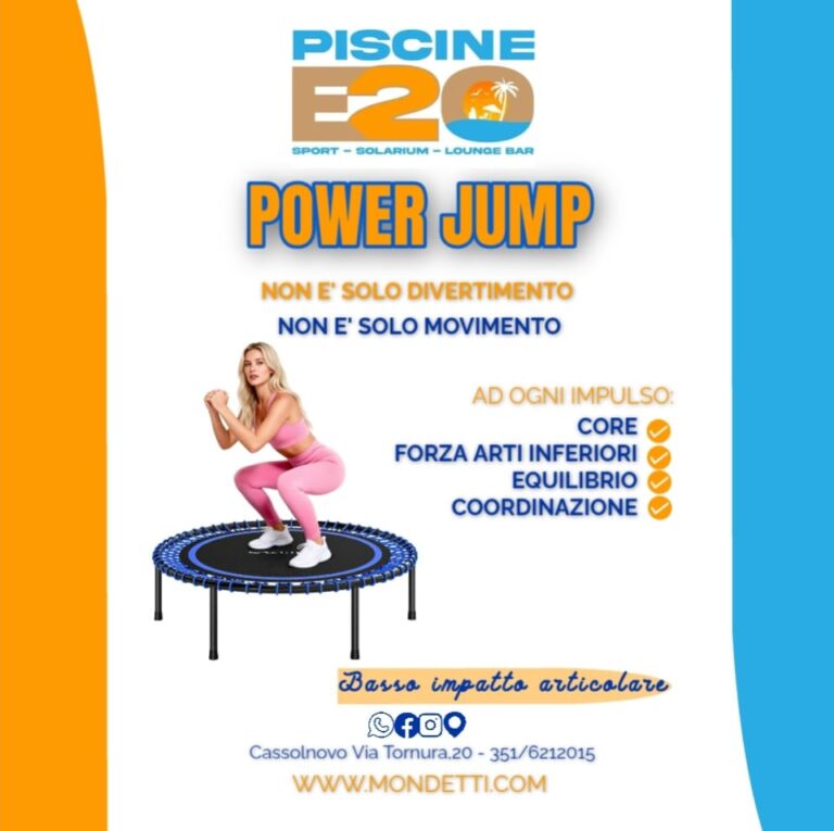 Power Jump a Cassolnovo: allenamento sul trampolino elastico a basso impatto articolare alle Piscine E20