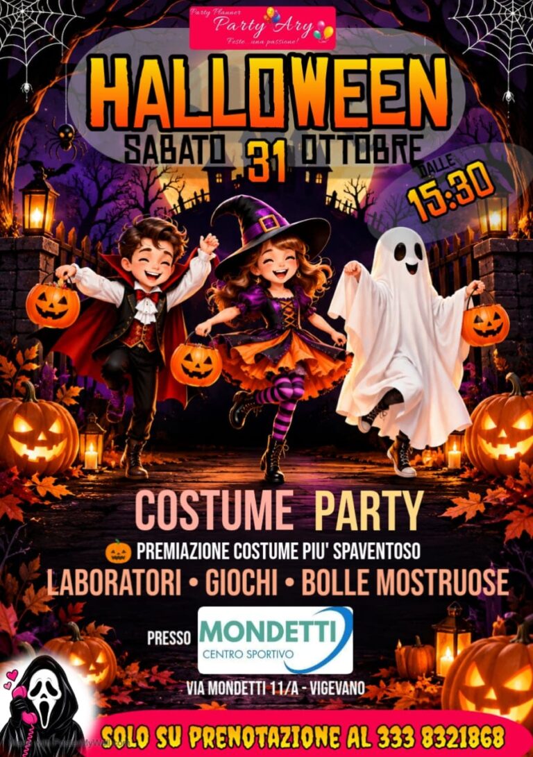 Halloween Costume Party al Centro Sportivo Mondetti di Vigevano!