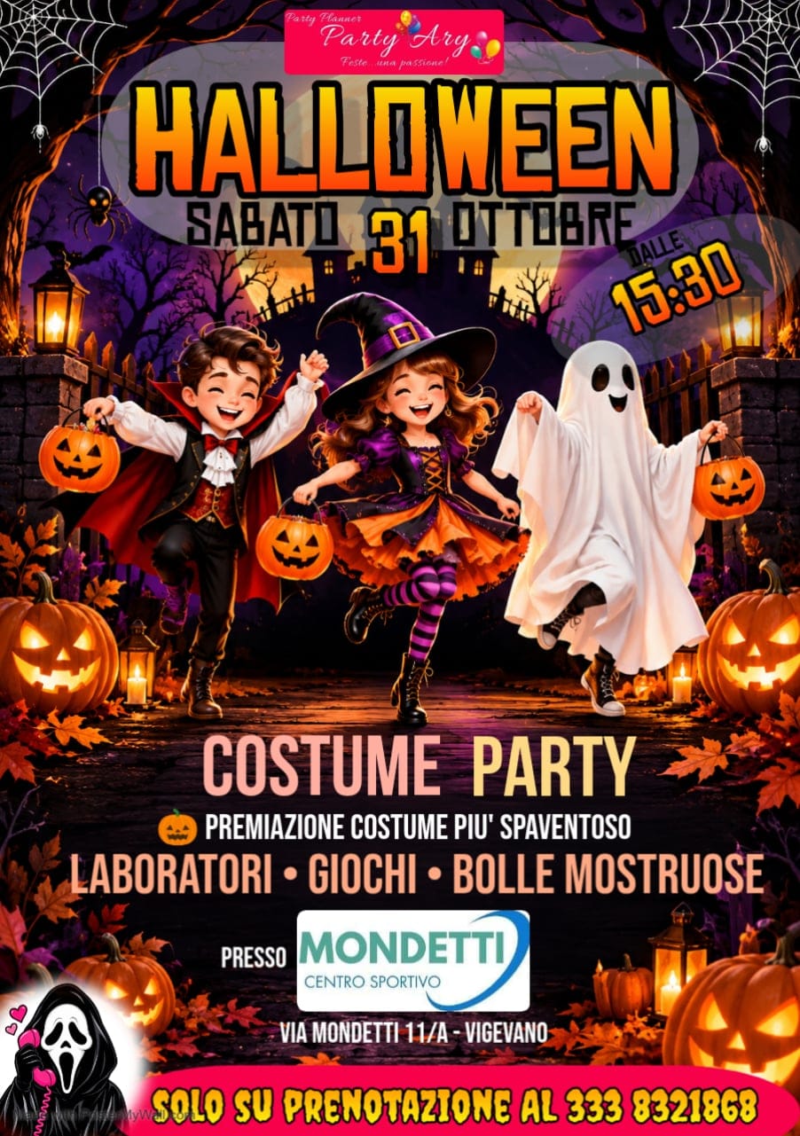 Halloween Costume Party al Centro Sportivo Mondetti di Vigevano!